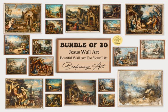 Download Oil Painting Jesus Wall Art Bundle - Oil Collection
