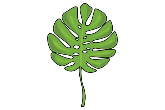 Download Green Monstera Leaf Sticker Vector - Premium Resources