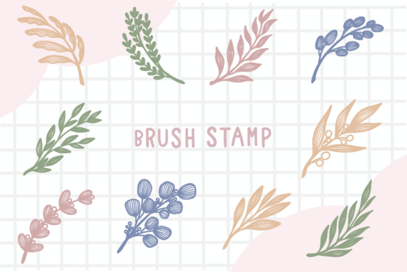 Download Line Art Leaf Brush Stamp Procreate - Leaf brush Collection