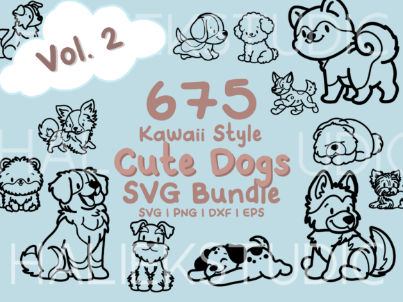 Download 675 Kawaii Cute Dogs SVG Illustrations - Illustration Collection