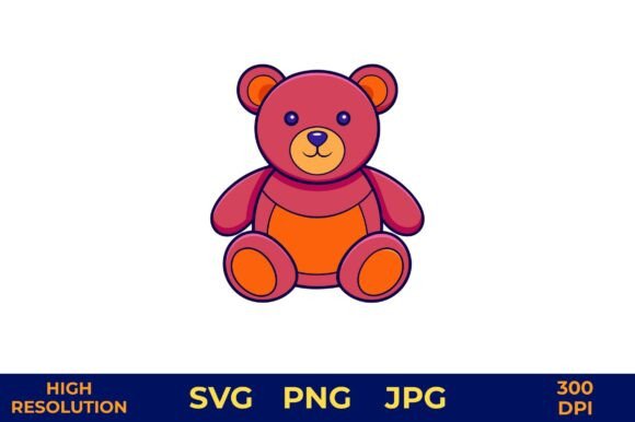 Download Cute Red Teddy Bear Vector Illustration - Illustration Collection
