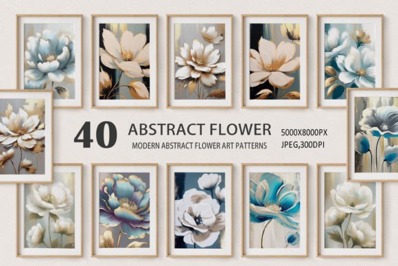 Download Abstract Golden Oil Painting Flowers Art - Oil Collection