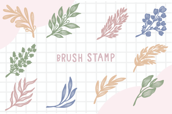 Download Line Art Leaf Brush Stamp Procreate - Leaf brush Collection
