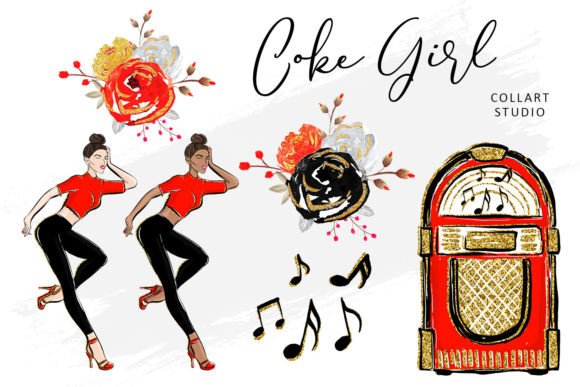 Download Coke Girl, Fashion Illustrations, Retro - Illustration Collection