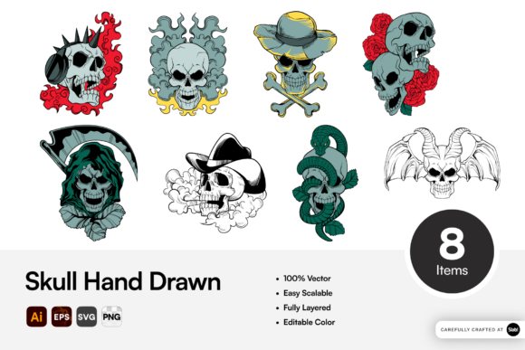 Download Skull Hand Drawn Illustration - Illustration Collection
