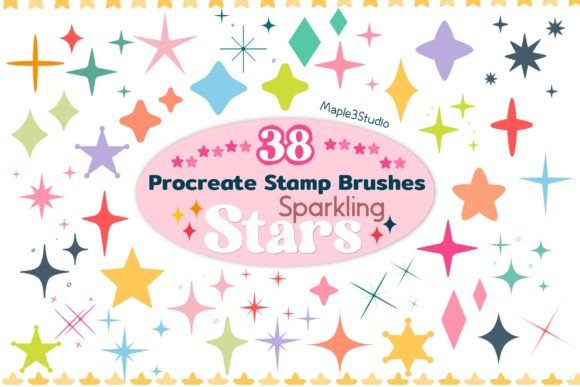 Download Sparkling Star Stamp Brush for Procreate - Brush for procreate Collection
