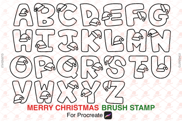 Download Christmas Alphabet Brush for Procreate - Brush for procreate Collection