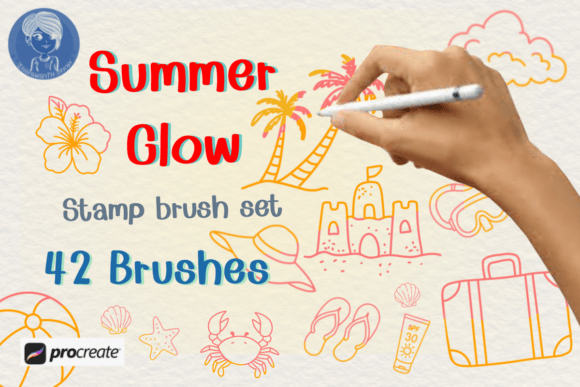 Download Summer Glow Stamp Brush for Procreate - Brush for procreate Collection