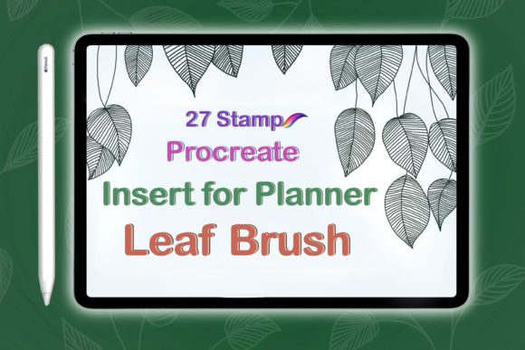 Download Leaf Brush Stamps Insert Planner Bujo - Leaf brush Collection