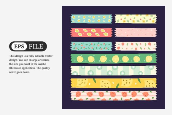 Download Cute Washi Tape Vector Illustration - Illustration Collection