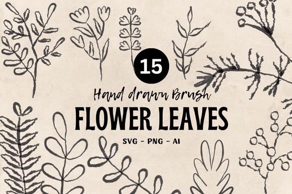 Download Flower Leaves Brush Illustrations - Illustration Collection