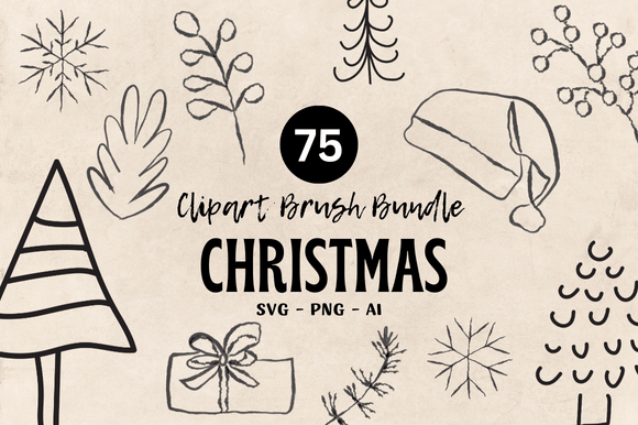 Download Christmas Brush Bundle Illustrations - Illustration Collection