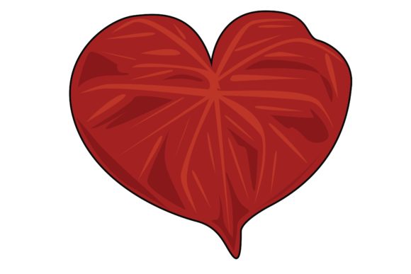 Download Red Heart Leaf Sticker Vector - Leaf sticker Collection