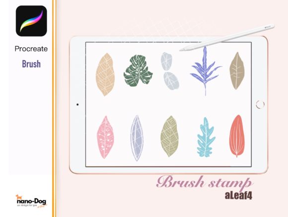 Download Procreate 10 Leaf Brush Stamp. - Leaf brush Collection