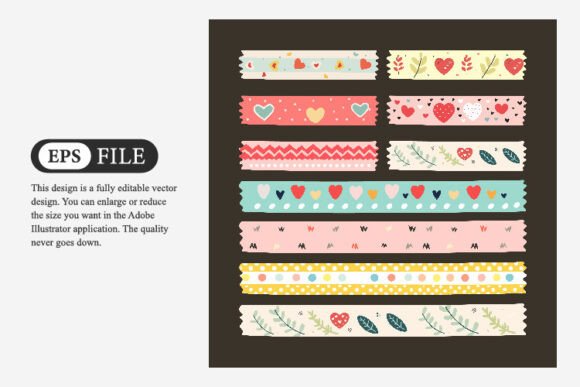 Download Cute Washi Tape Vector Illustration - Illustration Collection