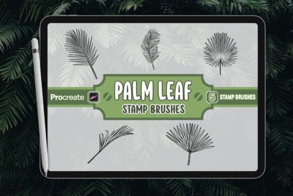 Download Palm Leaf Brush Stamp Set for Procreate - Leaf brush Collection